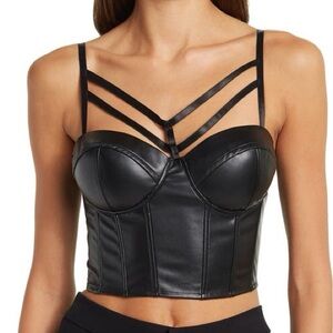 Faux Leather Bustier